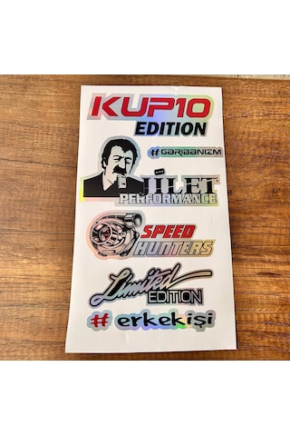 Araç Arka Cam Yazısı Hologramlı Yan Kapı, Yan Cam Stickerı Kup10 Edıtıon