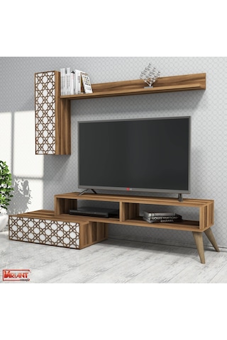 Variant Planet Tv Ünitesi Ve Orta Sehpa Takımı - Beyaz / Ceviz