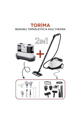 Torima CX002B Koltuk Ve Halı Yıkama Makinesi + CB-08C Buharlı Temizleyici