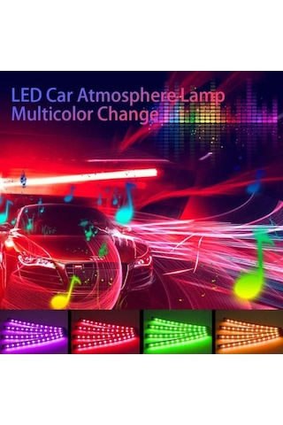 48 Led Rgb Araç İçi Dekoratif Aydınlatma Uzaktan Kumandalı & Uygulama Kontrollü Atmosfer Işığı