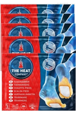 10 lu (5 çift) paket  8 saat yapışkanlı bireysel ayak ısıtıcı kırmızı-mavi
