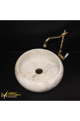 Afyon Kristal Sarı Bombeli Lavabo