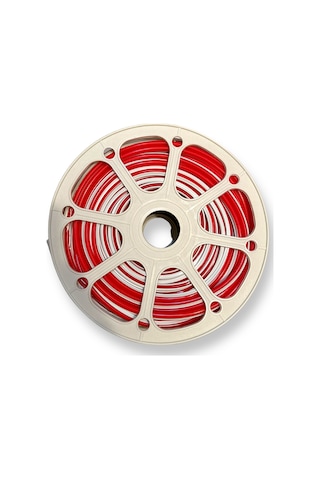 Ikinci Nesil Kırmızı Difüzör 5 Metre 6mm Neon Led Silikon Şerit Kapağı Led Şerit İçermez Kırmızı