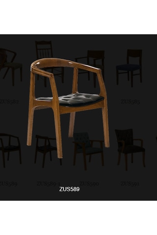 Bengimobilya Zus589 Tam Kolçak Sağlam Sandalye Kayın Torna Retro Iskelet Parla