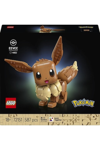 LEGO® Pokémon™ Eevee 72151 - Yetişkinler için Duruşu Ayarlanabilir Figür İçeren Video Oyunu Modeli Yapım Seti (587 Parça)