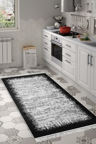 Eko Trend Djt Banyo Paspası Yıkanabilir Kaymaz Taban 1342 Modern Siyah