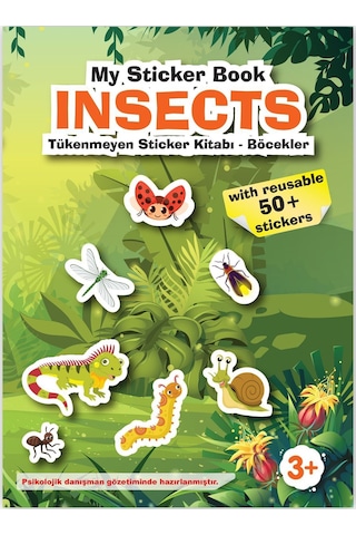 My Sticker Book '' Insects'' , Tükenmeyen Sticker Kitabı Böcekler