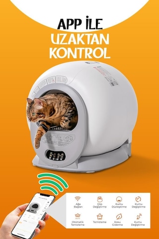 Livenzi Akıllı Otomatik Kedi Tuvaleti | Wi-Fi Kontrollü & Otomatik Temizleme & Koku Önleyici & Uv Sterilizasyon