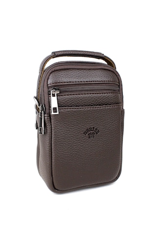 Erkek Kahverengi Çok Cepli Askılı El Ve Omuz Çantası Kahverengi