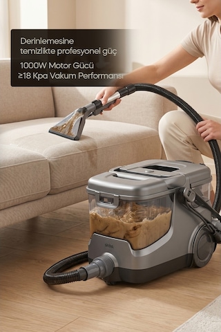 Sinbo Scc-7609 Gri Koltuk, Halı Yıkama Ve Leke Çıkartma Makinesi 18kpa