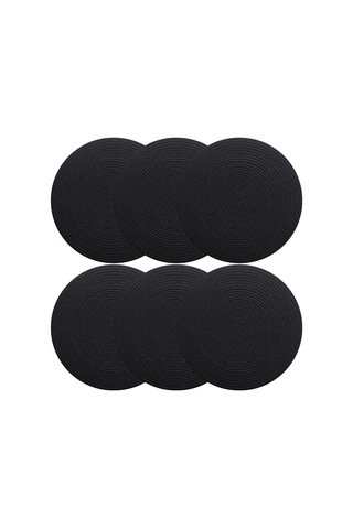 6 Adet Jüt Supla / Amerikan Servis Lux Sunum Tabak Altlığı Siyah