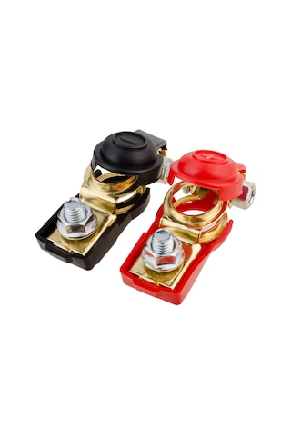 Yuntech01 Temiz Bakır Akü Bağlantı Terminali, 500a Sürekli Akım, 4-6 Gauge Tel Uyumlu, Islak Kapaklı, Araç/tekne İçin, 1 Çift Kırmızı-siyah