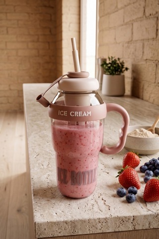 Ice Bottle Pipetli Suluk Matara 1300 Ml Kahverengi