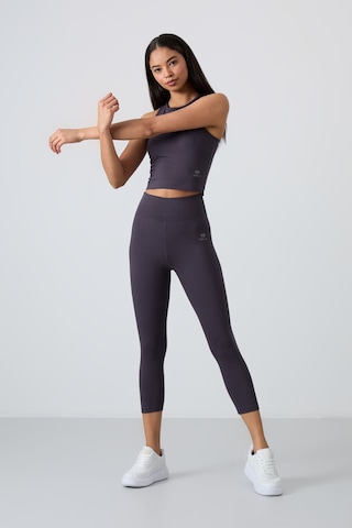 Tommylife Antrasit Yüksek Bel Kapri-crop Atlet Slim Fit Kadın Tayt Takım - 95284