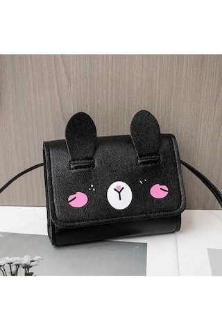 Dancemonkey Sevimli Mini Omuz Askılı Bozuk Para Kadın Kız Çocuk Çantası Güzel Mavi, Siyah Siyah