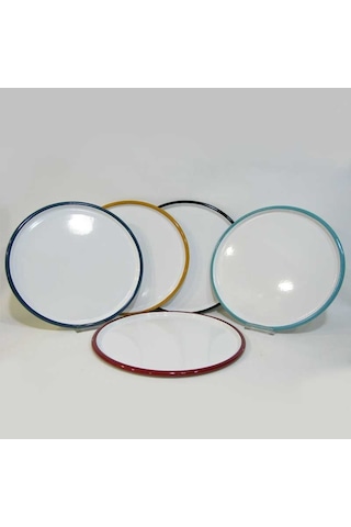 Emaye Pizza Tabağı 28 Cm Siyah Beyaz - Siyah