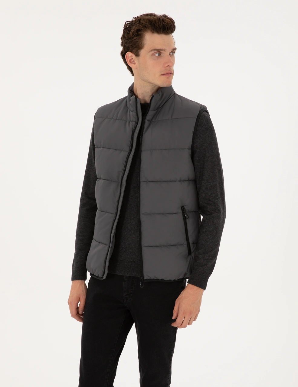 Pierre Cardin Erkek Gri Mont Yelek 50313937-vr024 Gri