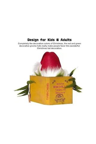 Noel Ağacı Tepesi Kareli Komik Grinch Peluş Bebek Dekorasyonu Noel Ağacı Süsü Tatil Hediyesi