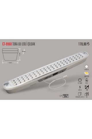 Cata Ct-9960 6W 60 Led Li Işıldak Şarjlı 6 Saat Işık Verir N11.12433