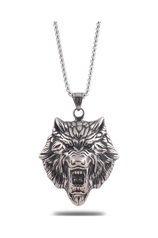 Ottoman Kurt Model Çelik Erkek Kolye Zincir Cklayımdlkl-Gms Çelik