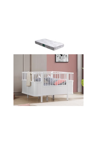 Siesta Büyüyen Beşik 90x130 + 1 Comfort Yatak Beyaz