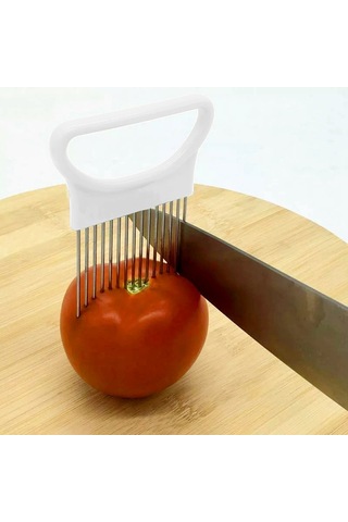 Cbtx Paslanmaz Çelik Sebze Soğan Kesici Tutucu Et İğnesi Mutfak Aletleri Beyaz