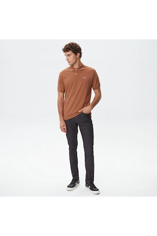 Lacoste Erkek Klasik Pike Kumaş Polo T-shirt Kahverengi