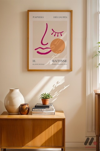 Matisse Pembe Yüz Kompozisyon, Ahşap Çerçeveli Duvar Tablosu - Sanatsever Hediyesi