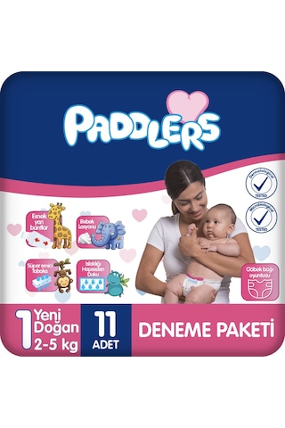 Yenidoğan Bebek Bezi 1 Numara (2-5 Kg) 11 Adet – Deneme Paketi, Hassas Ciltlere Uygun