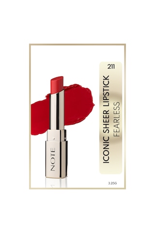 Note Cosmetics Iconic Sheer Lipstick Nemlendirici Parlak Ruj 211 Fearless Nemlendirici Parlak Ruj - Kırmızı 211
