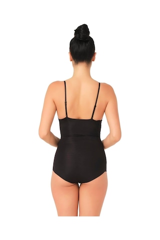 Alfa Expres Siyah Mı Emay 2723 Lazer Kesim Göğsü Açık Slip Korse