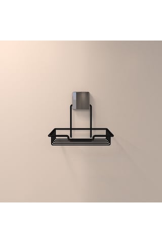 Decorev Siyah Askılı Sabun Koyma Haznesi Modern Banyo Aksesuarı, Güçlü Yapışkanlı Siyah Askı