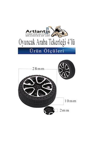 Oyuncak Araba Tekerleği Seti 4 Lü 1 Paket Plastik Tekerlek Deney İçin 2 Adet Metal Şaft Proje Deney Seti