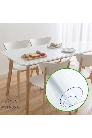 Ceren Muşamba Şeffaf 1.4 MM Kalın Pvc Kaymaz Masa Örtüsü Koruyucu