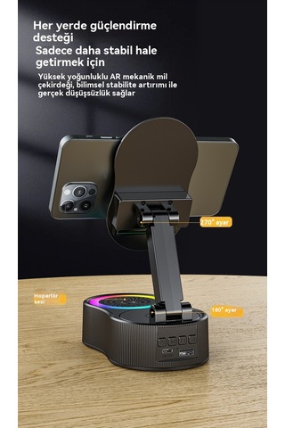 Endüksiyonlu Cep Telefonu Tutucu Güç Bankası Bluetooth Hoparlör
