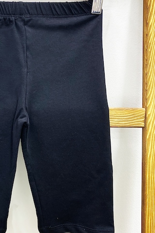 Kız Çocuk Kısa Tayt Düz Renk Beli Lastikli D27 Siyah