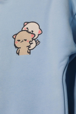 Luess Unisex Çocuk %100 Pamuklu Kedi Nakışlı Kışlık Hırka -açık Mavi 3-4 Yaş 8-9 Yaş Açık Mavi