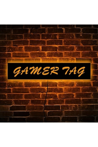 Willowhaven 1 Adet Özelleştirilebilir Oyuncu Adı Usb Led Renk Değiştiren Gece Lambası Font 16 Modern Oda Duet Aydınlatma Hediye Ahşap