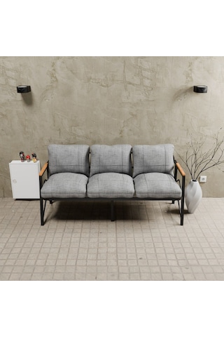 Mb Garden Furnıture Simetri Model, Balkon, Bahçe, Cafe, Metal Koltuk Takımı, Bahçe Takımı , Çay Seti, Üçlü Koltuk Açık Gri
