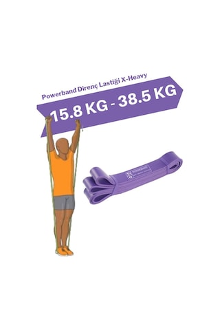 Powerband Direnç Lastiği ve Egzersiz Bandı Mor X-Heavy Mor