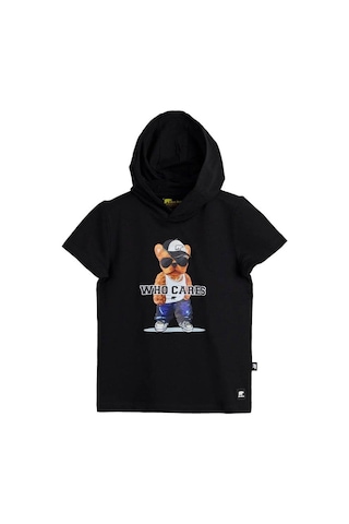 Bad Bear Mood 24.06.12.001s Siyah Çocuk Baskılı Hoodie Sweatshirt Siyah