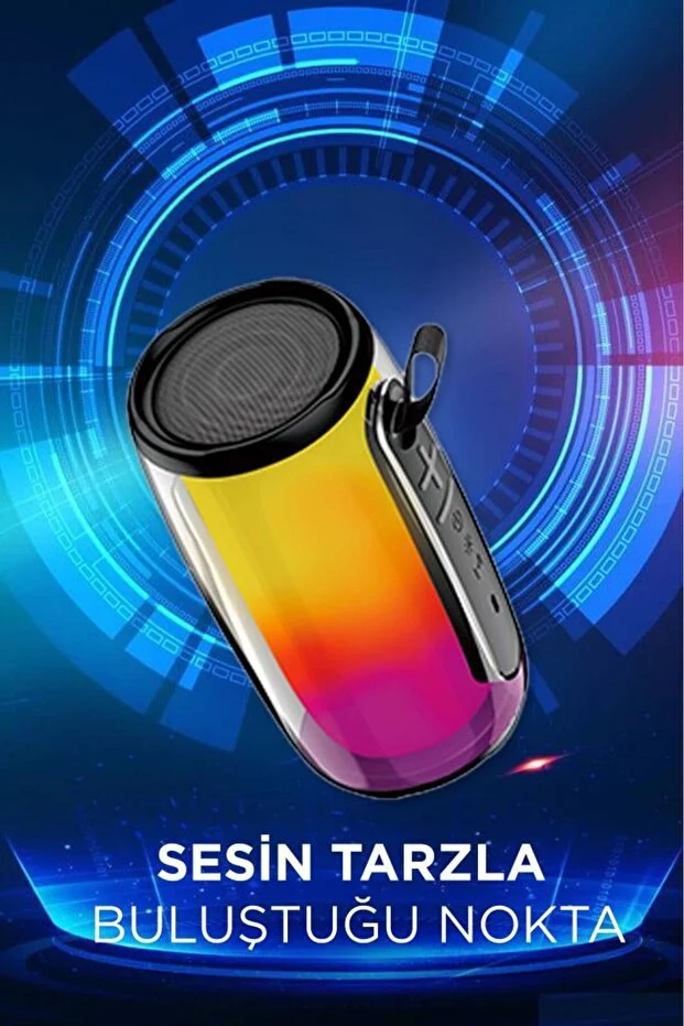 Bluetooth Hoparlör Rgb Işıklı Tws Usb Tf Destekli Speaker Bts-1953 Siyah