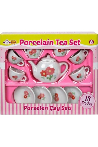 Porselen Çay Takımı 13 Parça Beyaz