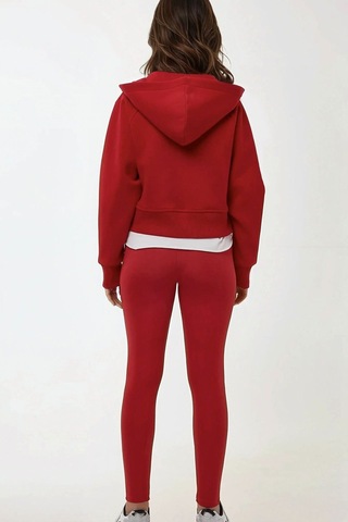 Hiccup Rahat Kesim Kapüşonlu Fermuarlı Hoodie Kırmızı