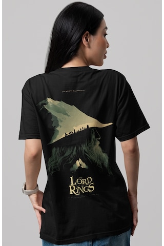Yüzüklerin Efendisi Gandalf Sırt Baskılı Unisex Oversize Tişört Siyah
