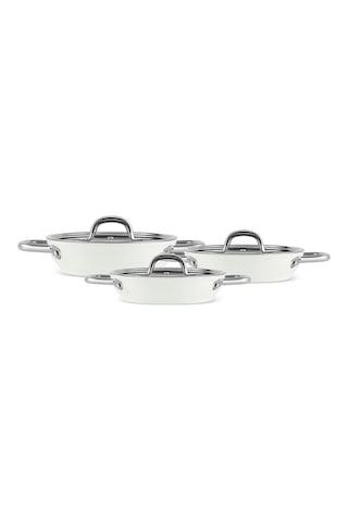 Karaca x Refika Swiss Crystal Creamy Metal 6 Parça Sahan Set Krem