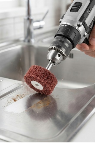 50x20 Mm Mop Ve Skoç Seti 2 Adet Matkap Ucu Temizleme Ve Parlatma Zımparası