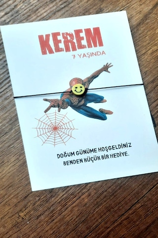 30 Adet Örümcek Adam Kişiye Özel Yazılı Emoji Şans Bilekliği - Çok Renkli