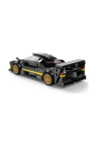 Pagani Zonda R Siyah Yapı Blokları Oyuncak Araba 387 Parça 1/28 Metalik Siyah Maket Seti