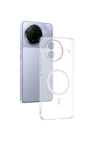Vendas Xiaomi Poco F7 Pro Kamera Korumalı M-safe Şarj Özellikli Şeffaf Zore London Sert Pc Kapak Şeffaf